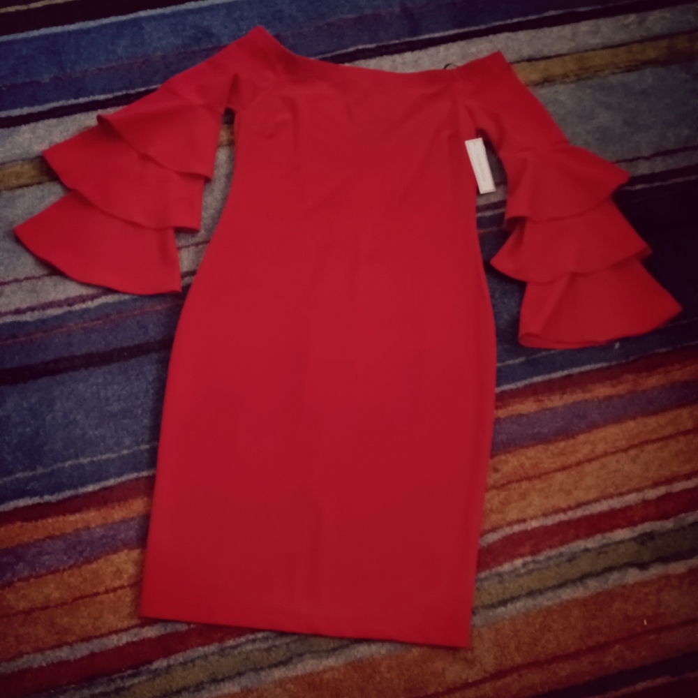 Premier Amour Off The Shoulder Red Dress Sz 14